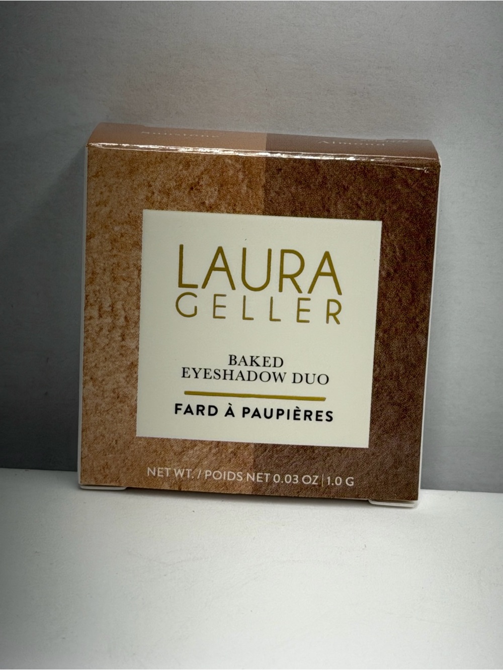 Laura Geller Baked Eyeshadow Duo Sunstone Almond 0.03 oz Full Size NIB - Picture 1 of 8